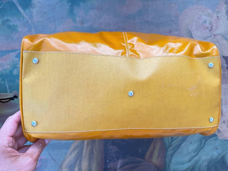 Texier Paris orange canvas duffel bag 2000s ITALIAN VINTAGE. image 7