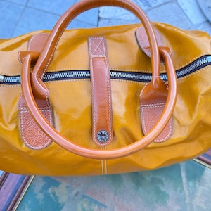 Texier Paris orange canvas duffel bag 2000s ITALIAN VINTAGE. image 2
