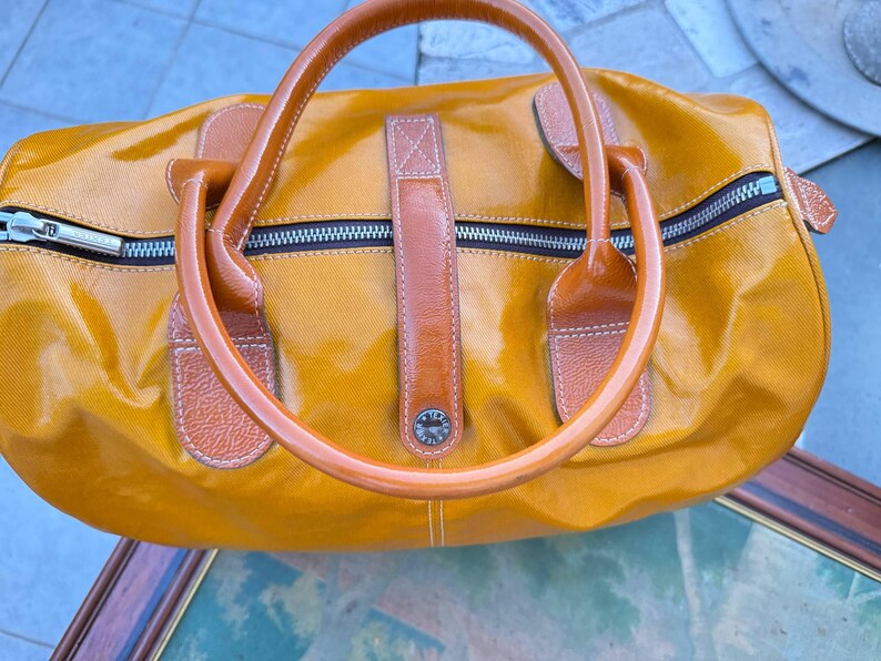 Texier Paris orange canvas duffel bag 2000s ITALIAN VINTAGE. image 2