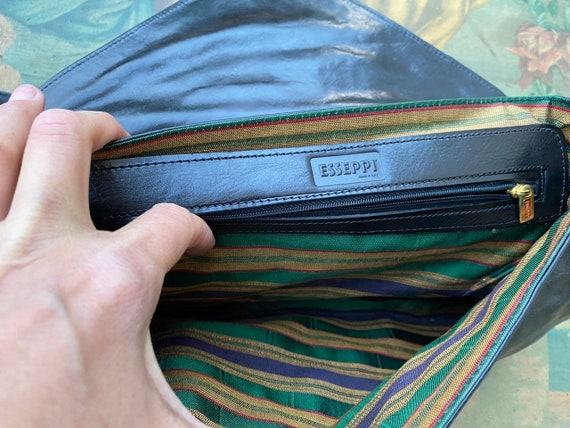Vintage shoulder bag, envelope purse, italian lea… - image 9