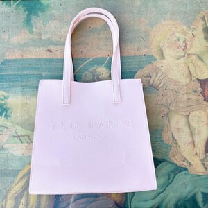 Ted Baker dusty pink tote bag.Sac Soocon shopper bag 2000s ITALIAN VINTAGE. image 5
