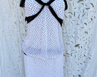 Vintage  polka dot two piece set LIU JO top and skirt , Y2K italian fashion.