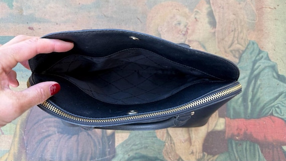 Vintage schwarze Leder Clutch Geldbörse, Kleine Ledertasche