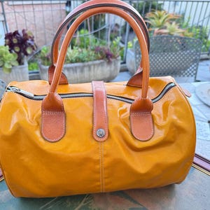 Texier Paris orange canvas duffel bag 2000s ITALIAN VINTAGE. image 10