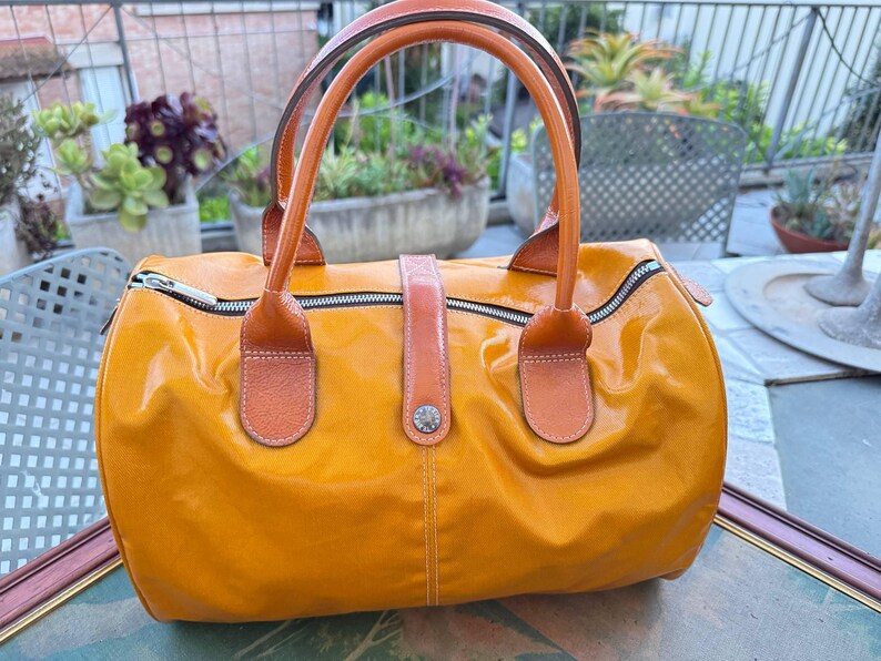 Texier Paris orange canvas duffel bag 2000s ITALIAN VINTAGE. image 10