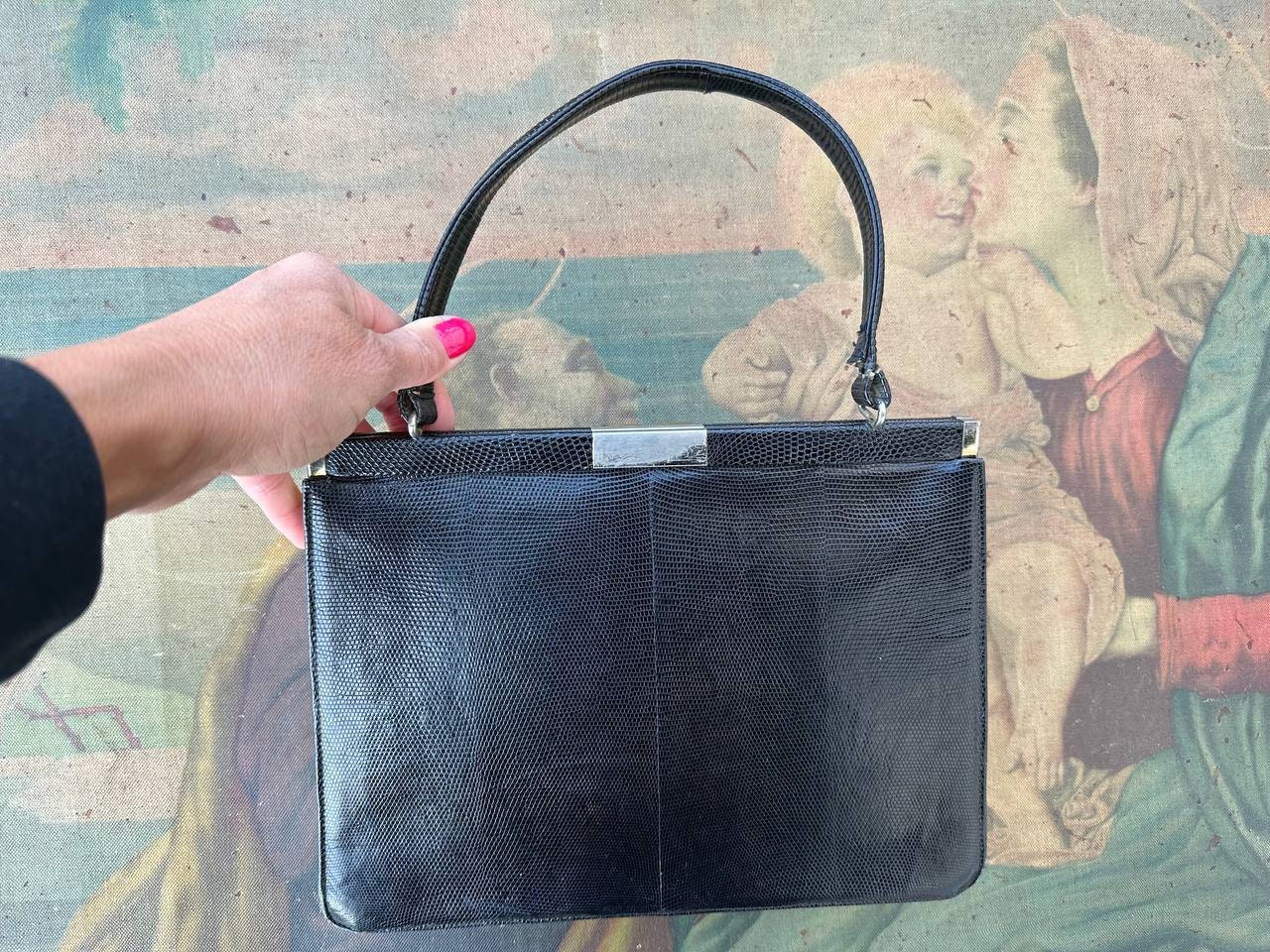 Vintage Black Classic Leather Bag