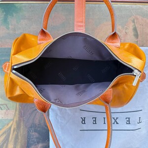 Texier Paris orange canvas duffel bag 2000s ITALIAN VINTAGE. image 3