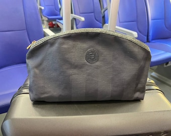 Vintage Fendi bag travel case  1980s purse, italian Vintage Canvas Pouch. Designer cosmetic organizer. Toiletry case