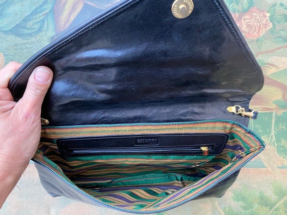Vintage shoulder bag, envelope purse, italian lea… - image 6
