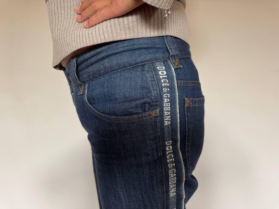 Dolce e gabbana jeans donna Side Tape Spellout Jeans 46 taglia eu