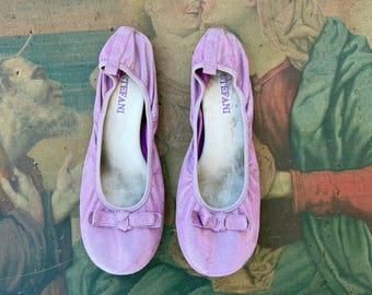 Vintage paarse schoenen, ballerina's van Luca Stefani. Maat 41 9,5 US