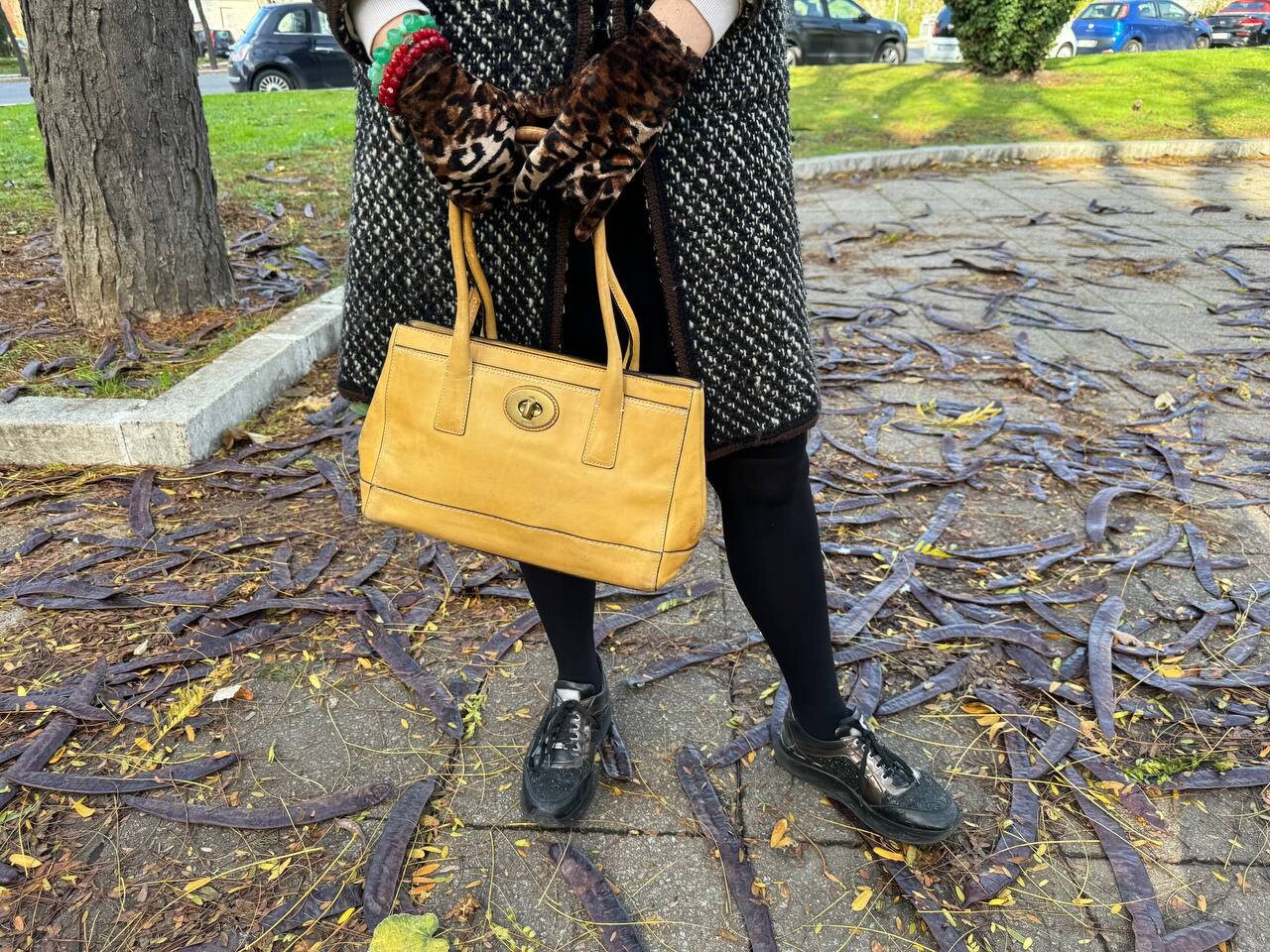 Vintage Coach Bag 1970s Mustard Yellow Leather Handbag With Number