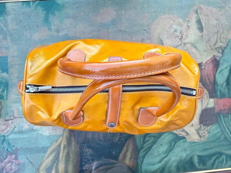 Texier Paris orange canvas duffel bag 2000s ITALIAN VINTAGE. image 12