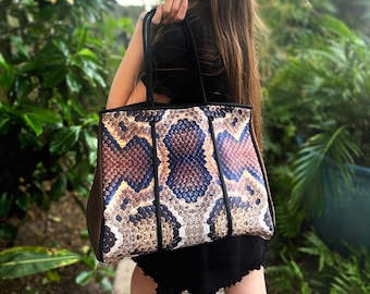 Exotic Snake Neoprene Tote