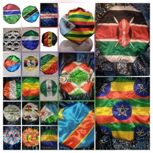African Flag Bonnets (Ready to Ship)