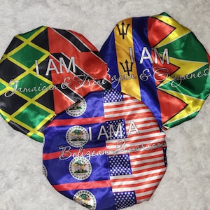 Custom Dual Flag Satin Bonnet (Order to Make)
