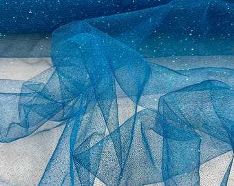 Glitter Mesh Fabric – Sheer 2-Way Stretch for Quinceañera, Bridal, Dance & Costume - 60" Width| Lace USA - Glitter Mesh