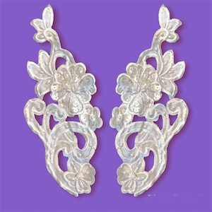 Beaded Lace Applique Embroidered on 100% Polyester Satin | Lace USA - 890050S-BP