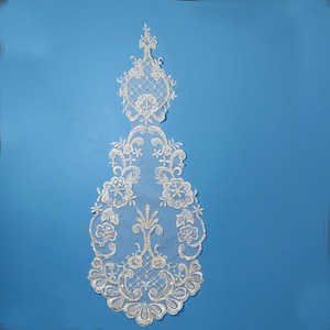 Beaded Lace Medallion Applique for Veils, Bridal & Quinceañera Gowns | Lace USA - 88040N-BP