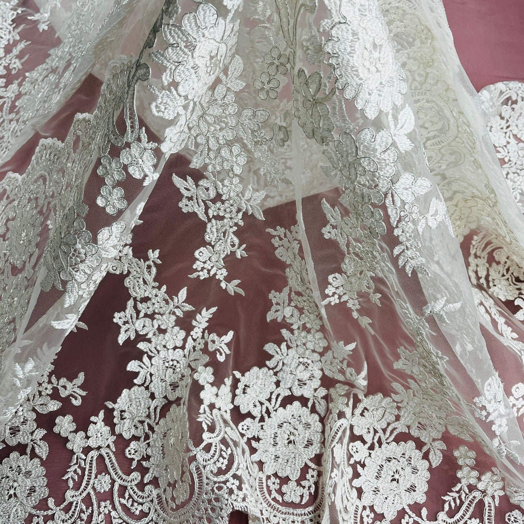Dark Ivory Corded Wedding Lace P379
