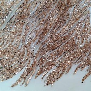 Beaded & Sequined Lace Fabric Embroidered on 100% Polyester Net Mesh | Lace USA - GD-59