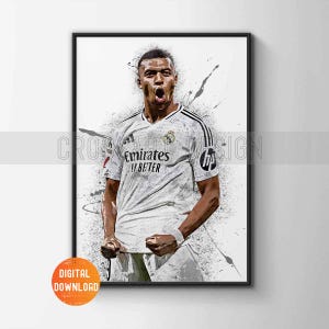 Kylian Mbappe Poster, Wand Kunst zum Ausdrucken, Fußball, Digital Download, Kinder Dekor, Man Höhle, Geschenk, Sportkunst