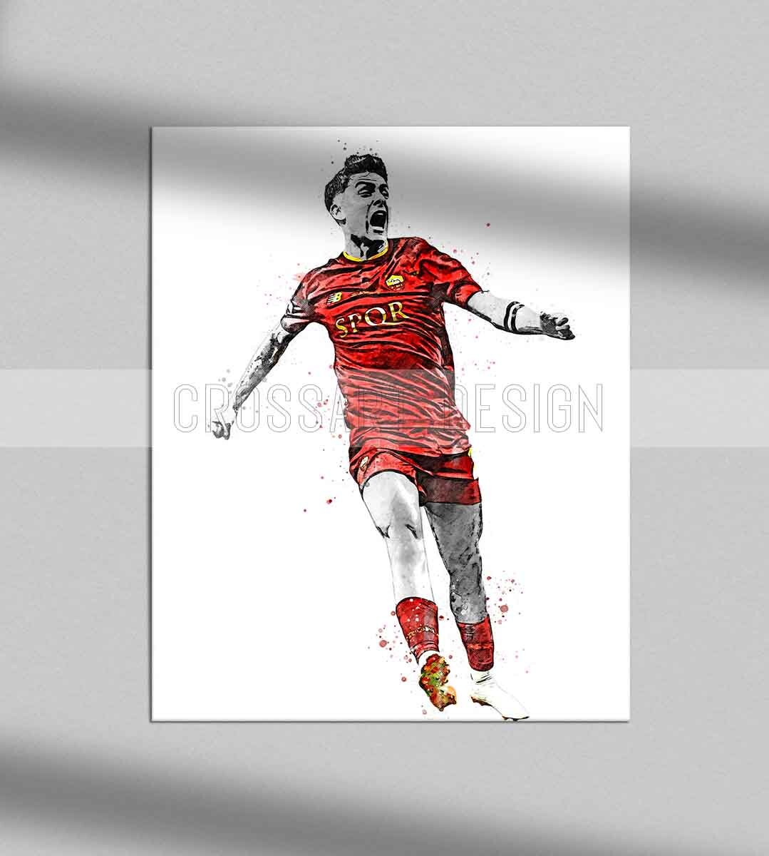 Dybala print Paulo Dybala poster AS Roma art print, wall art, home decor
