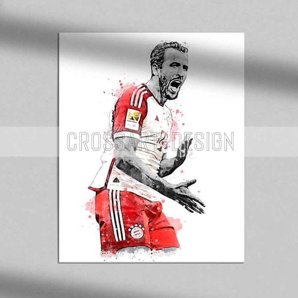 Harry Kane Druck Kane Poster, Bayern München Kunstdruck, Wandkunst, Wohnkultur