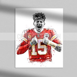 Patrick Mahomes print Patrick Mahomes poster Kansas City Chiefs art print, wall art, home decor