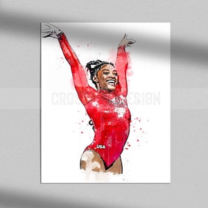 Simone Biles print Simone Biles poster art print, wall art, home decor