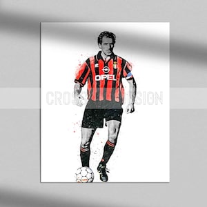 Franco Baresi print Baresi poster AC Milan art print wall art home decor