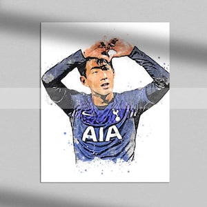 Son Heung-min print Son poster, Tottenham, Watercolor, art print, wall art, home decor