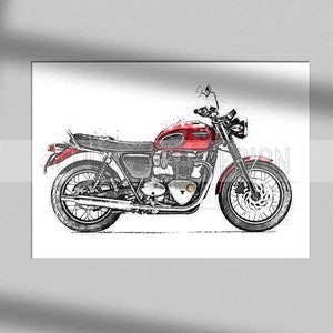 Triumph Bonneville print Triumph Bonneville poster art print, wall art, home decor