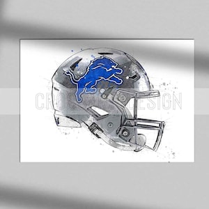 Detroit Lions Helmet print Detroit Lions poster, art print, wall art, home decor
