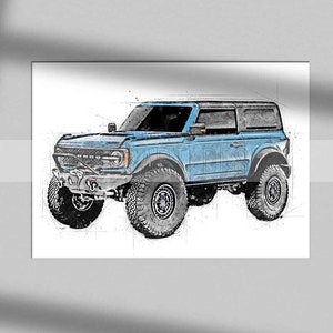 Ford Bronco print Ford Bronco poster art print, wall art, home decor