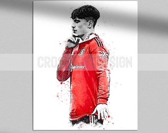 Alejandro Garnacho print Alejandro Garnacho poster Manchester United art print, wall art, home decor