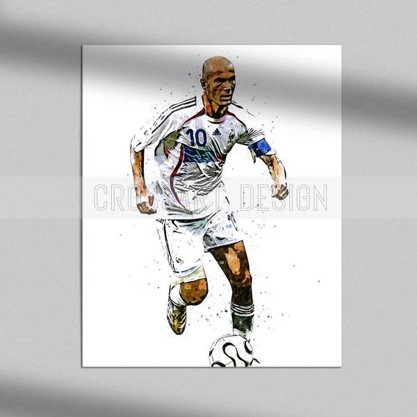 Zinedine Zidane print Zidane poster, art print, wall art, home decor