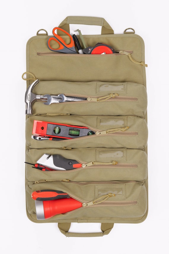 EKORN Tool Roll Bag Shoulder Strap Tool Roll up Bag 1000D Cordura Roll up Tool Bag Tool Bag Organizer 5 Zipper Pouches Label Holders Etsy Ireland