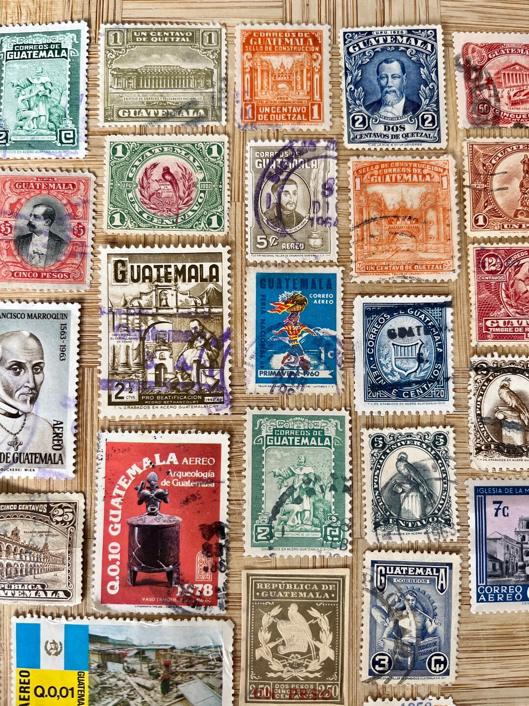 GUATEMALA Stamp Fun Pack: 20 Different Random Used GUATEMALAN Vintage ...