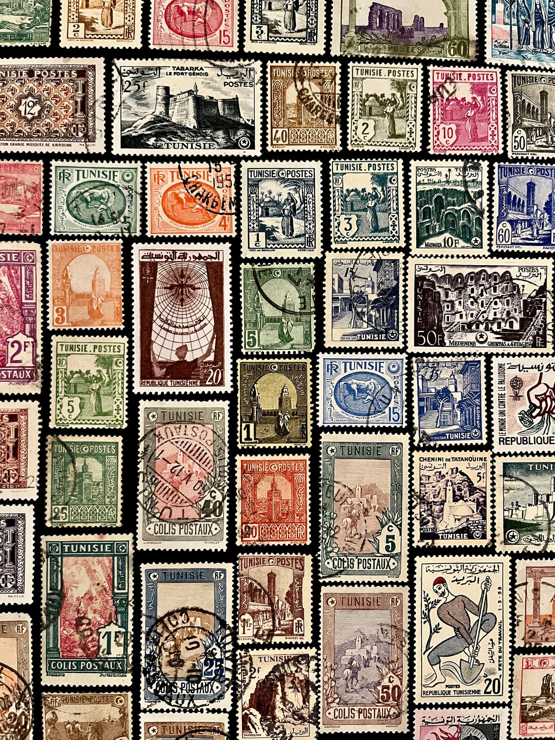 TUNISIA Stamp Fun Pack: 20 Different Random Used TUNISIAN Vintage ...