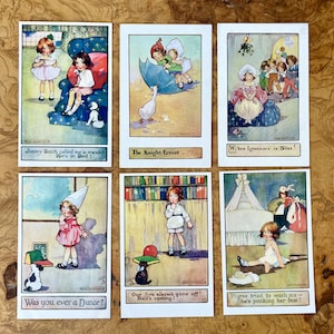 Sechs (6) Agnes Richardson Little Tots UNBENUTZTE Vintage Postkarten / Postkartentausch / Scrapbooking / Journaling / Kinderzimmer / Baby