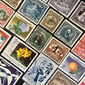 20 EL SALVADOR-stempels leuk pakket // Lot van 20 verschillende gebruikte willekeurige Salvadoraanse postzegels // Vintage postzegels // Kunstproject // Scrapbooking
