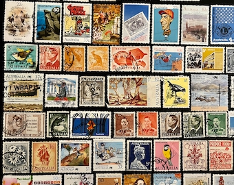 Australian Stamp Fun Pack: 100 Different Random Vintage Used Stamps From Australia