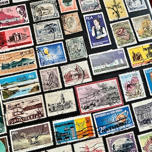 50 francobolli SUD AFRICA Fun Pack / Lotto di 50 diversi francobolli sudafricani usati // Francobolli d'epoca // Filatelia // Scrapbooking, progetto artistico