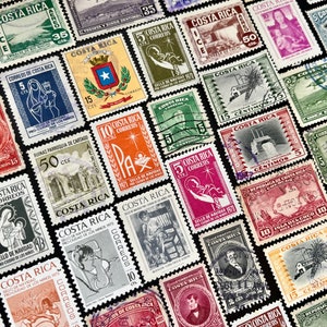 20 stempel COSTA RICA Fun Pack // Veel van 20 verschillende gebruikte willekeurige Costa Ricaanse postzegels / Vintage postzegels // Filatelie / Scrapbooking, Art Project