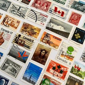100 Briefmarken CANADA Fun Packs / Lot von 100 verschiedenen gebrauchten kanadischen Briefmarken / Vintage Briefmarken // Philatelie // Scrapbooking