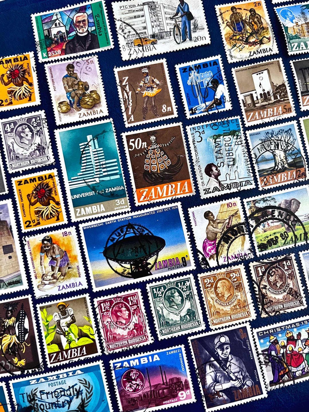 ZAMBIA Stamp Fun Pack: 20 Different Used Random Zambian Vintage Stamps ...