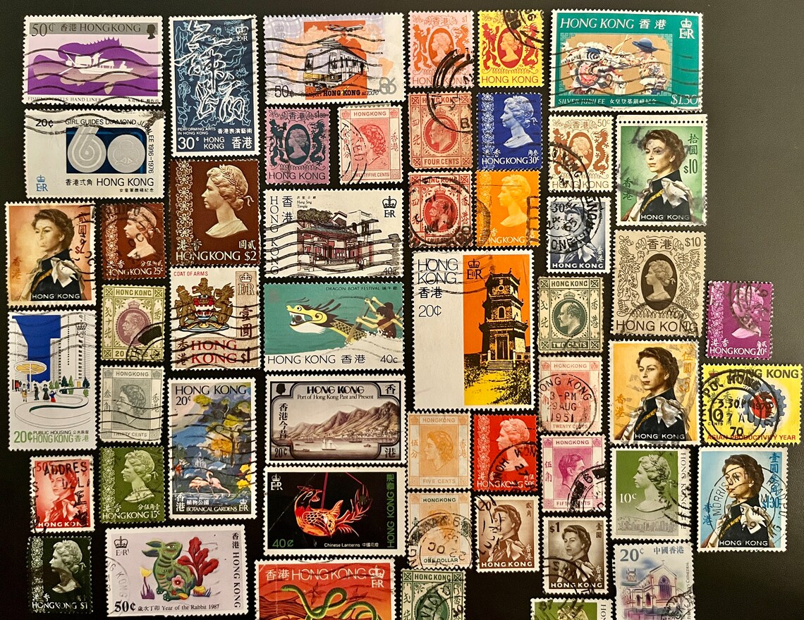HONG KONG Stamp Fun Pack: 20 Different Used Random Vintage Stamps - Etsy