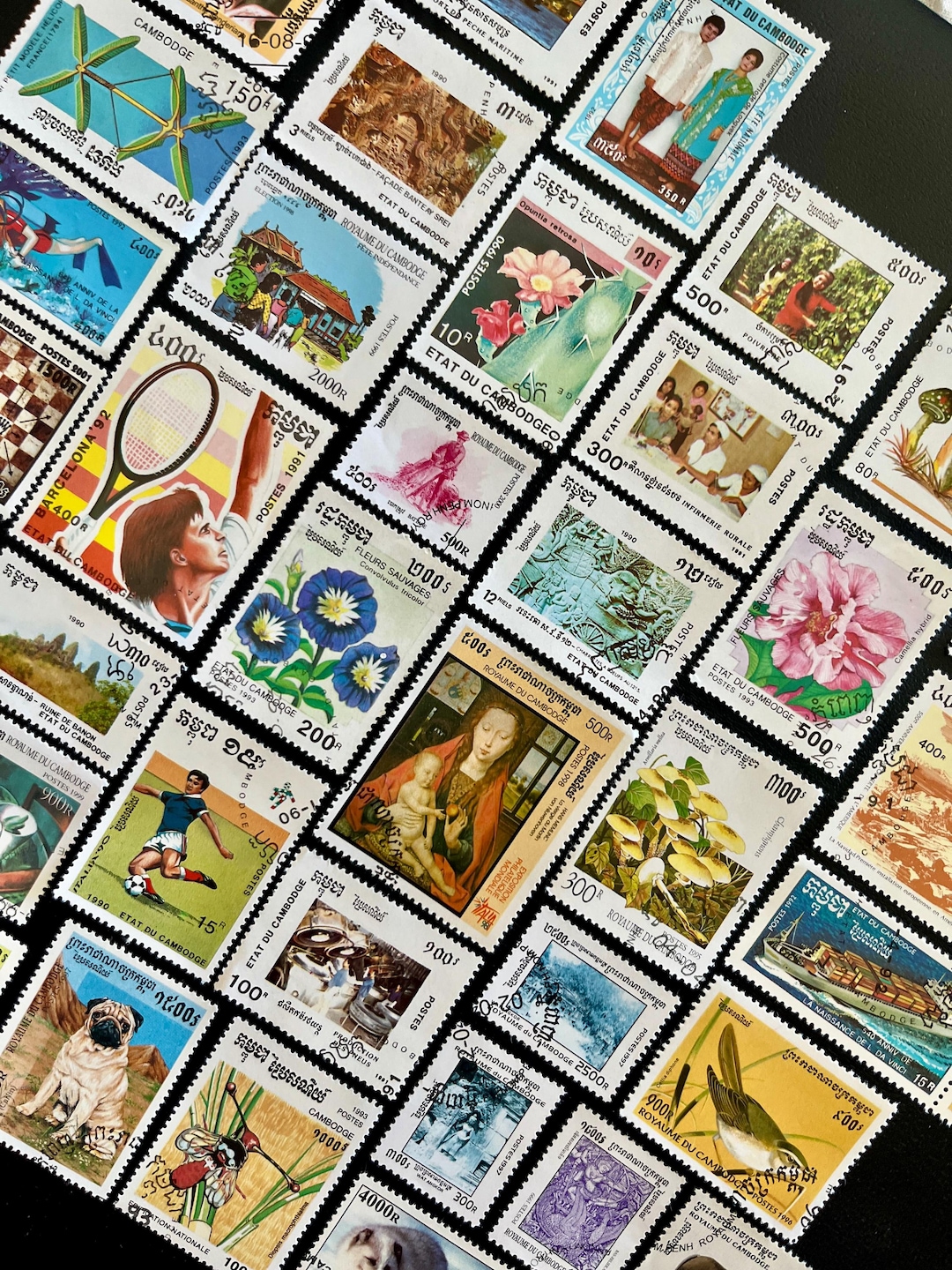 CAMBODIA Stamp Fun Pack: 20 Different Random Used CAMBODIAN Vintage ...
