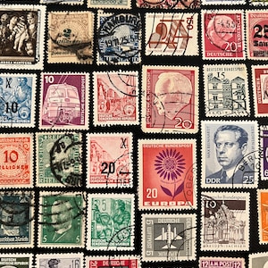 50 Stamp GERMANY Fun Pack // Lot of 50 Different Used GERMAN Stamps // Vintage Stamps // Philately // Scrapbooking, Art Project